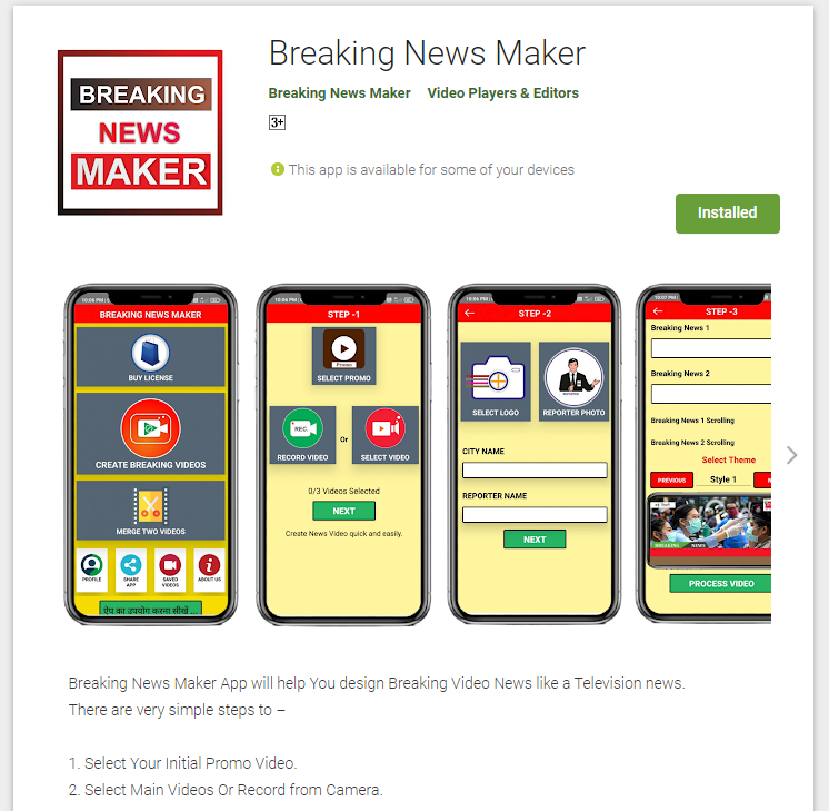Breaking News Maker - Create News Video with Breaking Lines easily